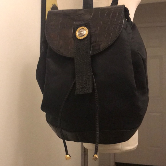 Vintage Gianni Versace Black Nylon Backpack😘 - Picture 2 of 8